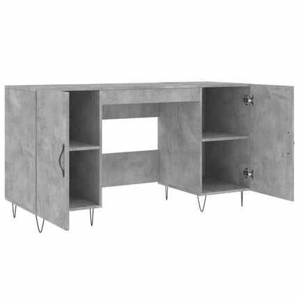 Skrivbord betonggrå 140x50x75 cm konstruerat trä