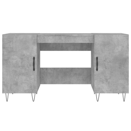 Skrivbord betonggrå 140x50x75 cm konstruerat trä