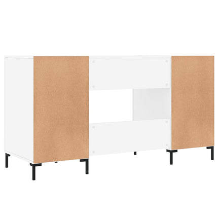 Skrivbord vit högglans 140x50x75 cm konstruerat trä