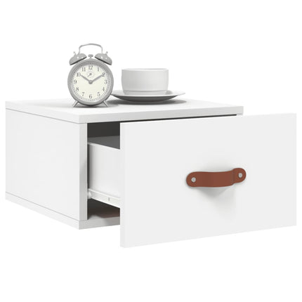 Väggmonterat sängbord vit 35x35x20 cm