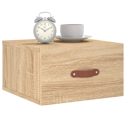 Väggmonterat sängbord sonoma-ek 35x35x20 cm