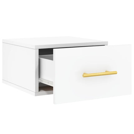 Väggmonterat sängbord vit 35x35x20 cm