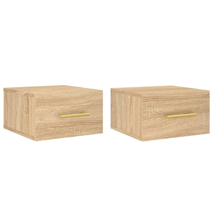 Väggmonterade sängbord 2 st sonoma-ek 35x35x20 cm
