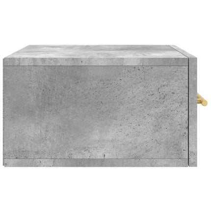 Väggmonterat sängbord betonggrå 35x35x20 cm