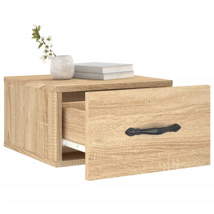 Väggmonterade sängbord 2 st sonoma-ek 35x35x20 cm