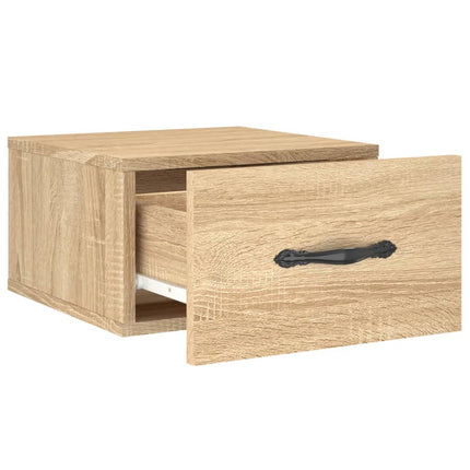 Väggmonterade sängbord 2 st sonoma-ek 35x35x20 cm