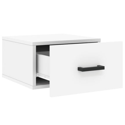 Väggmonterat sängbord vit 35x35x20 cm