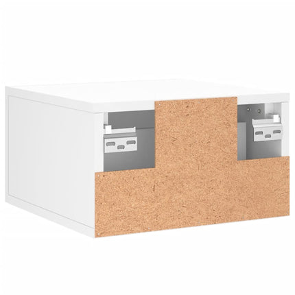 Väggmonterat sängbord vit 35x35x20 cm