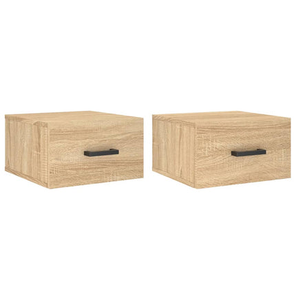 Väggmonterade sängbord 2 st sonoma-ek 35x35x20 cm
