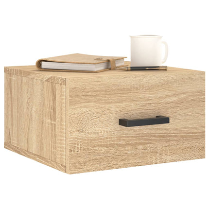 Väggmonterade sängbord 2 st sonoma-ek 35x35x20 cm