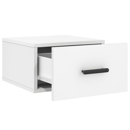 Väggmonterat sängbord vit 35x35x20 cm