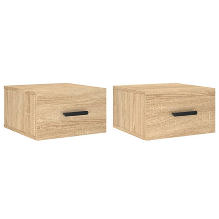 Väggmonterade sängbord 2 st sonoma-ek 35x35x20 cm