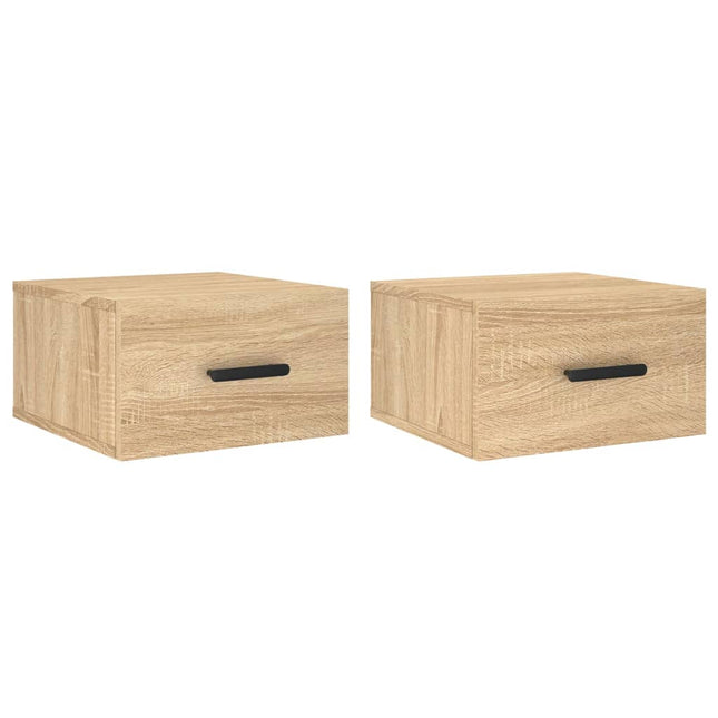 Väggmonterade sängbord 2 st sonoma-ek 35x35x20 cm