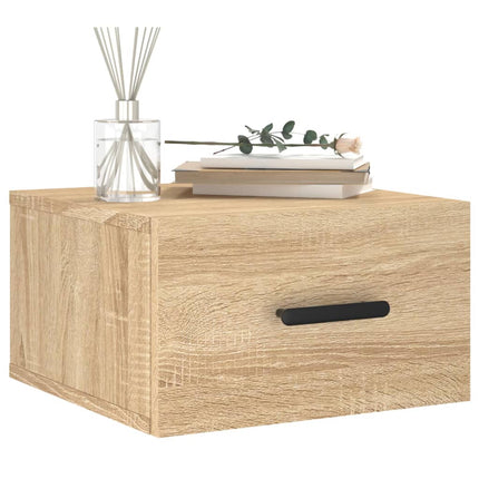 Väggmonterade sängbord 2 st sonoma-ek 35x35x20 cm