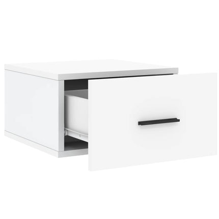 Väggmonterat sängbord vit 35x35x20 cm