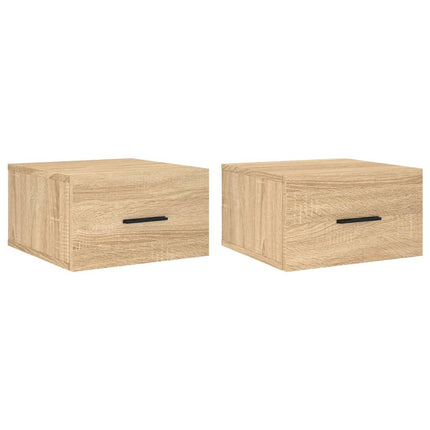 Väggmonterade sängbord 2 st sonoma-ek 35x35x20 cm