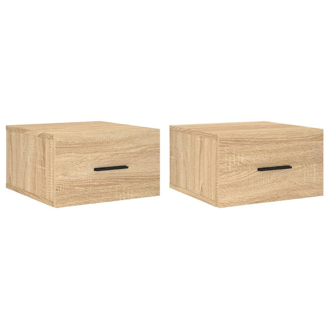 Väggmonterade sängbord 2 st sonoma-ek 35x35x20 cm