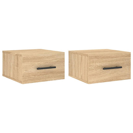 Väggmonterade sängbord 2 st sonoma-ek 35x35x20 cm