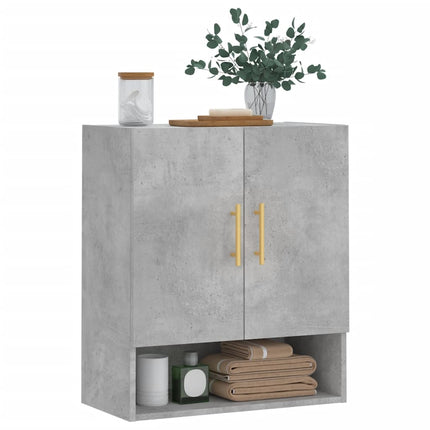 Väggskåp betonggrå 60x31x70 cm konstruerat trä