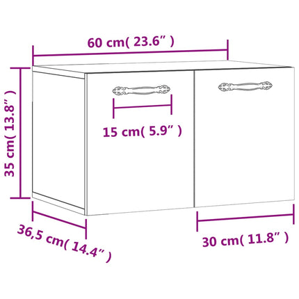 Väggskåp vit 60x36,5x35 cm konstruerat trä