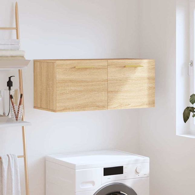 Väggskåp sonoma-ek 80x36,5x35 cm konstruerat trä