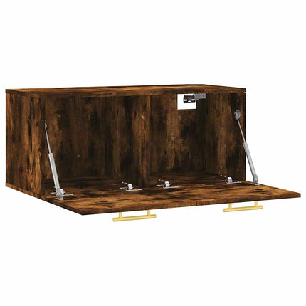 Väggskåp rökfärgad ek 80x36,5x35 cm konstruerat trä