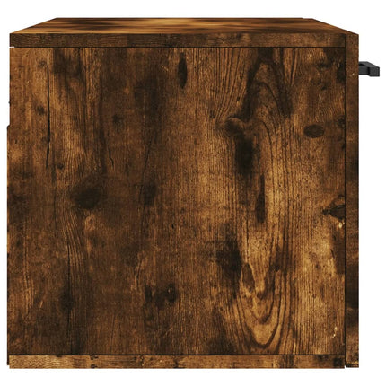 Väggskåp rökfärgad ek 80x36,5x35 cm konstruerat trä