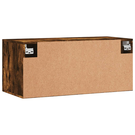 Väggskåp rökfärgad ek 80x36,5x35 cm konstruerat trä