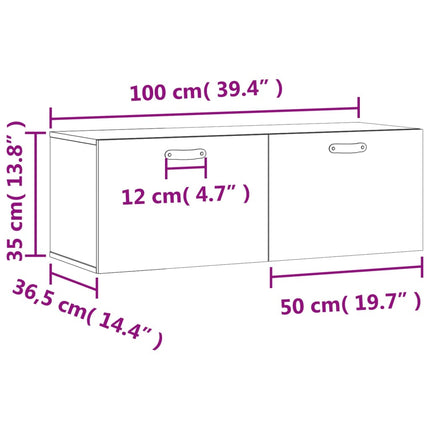 Väggskåp vit 100x36,5x35 cm konstruerat trä