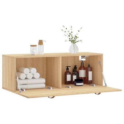Väggskåp sonoma-ek 100x36,5x35 cm konstruerat trä
