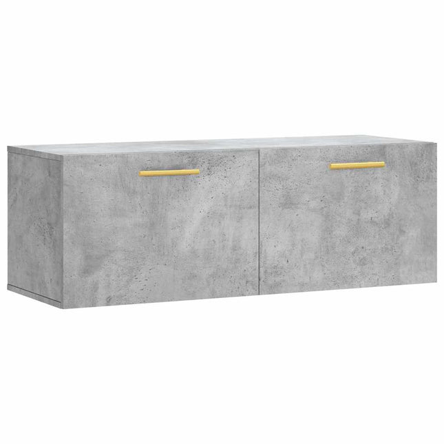 Väggskåp betonggrå 100x36,5x35 cm konstruerat trä
