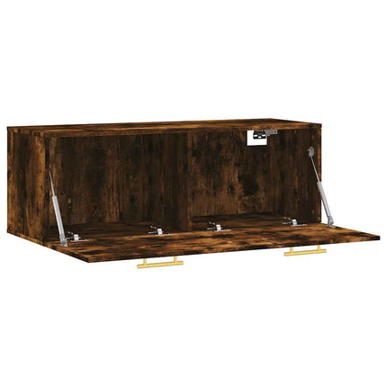 Väggskåp rökfärgad ek 100x36,5x35 cm konstruerat trä