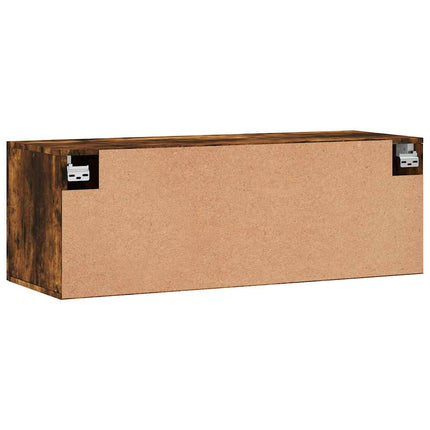 Väggskåp rökfärgad ek 100x36,5x35 cm konstruerat trä