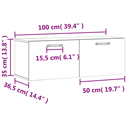 Väggskåp vit 100x36,5x35 cm konstruerat trä