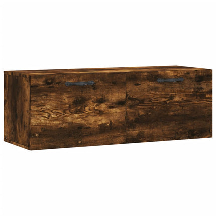 Väggskåp rökfärgad ek 100x36,5x35 cm konstruerat trä