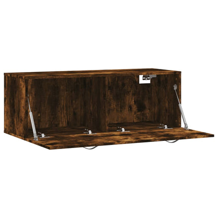 Väggskåp rökfärgad ek 100x36,5x35 cm konstruerat trä