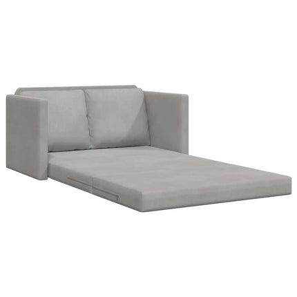 Golvbäddsoffa 2-i-1 Ljusgrå 122x204x55 cm sammet