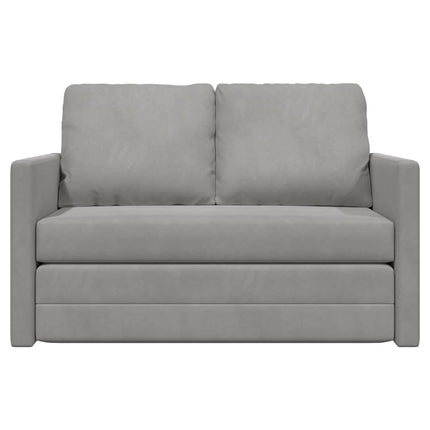 Golvbäddsoffa 2-i-1 Ljusgrå 122x204x55 cm sammet
