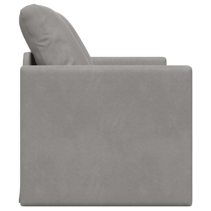 Golvbäddsoffa 2-i-1 Ljusgrå 122x204x55 cm sammet