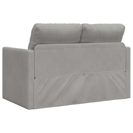 Golvbäddsoffa 2-i-1 Ljusgrå 122x204x55 cm sammet