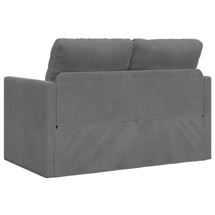 Golvbäddsoffa 2-i-1 mörkgrå 122x204x55 cm sammet