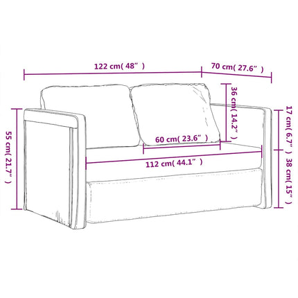 Golvbäddsoffa 2-i-1 svart 122x204x55 cm sammet