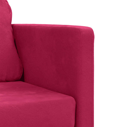 Golvbäddsoffa 2-i-1 vinröd 122x204x55 cm sammet