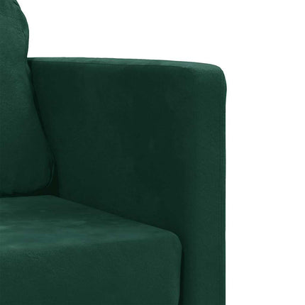 Golvbäddsoffa 2-i-1 mörkgrön 122x204x55 cm sammet