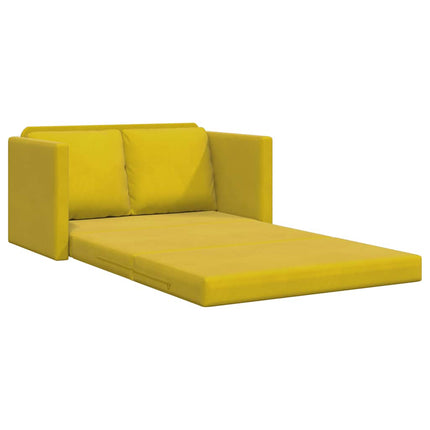 Golvbäddsoffa 2-i-1 mörkgul 122x204x55 cm sammet