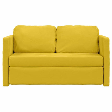 Golvbäddsoffa 2-i-1 mörkgul 122x204x55 cm sammet