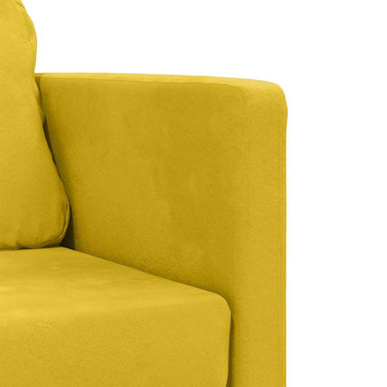 Golvbäddsoffa 2-i-1 mörkgul 122x204x55 cm sammet