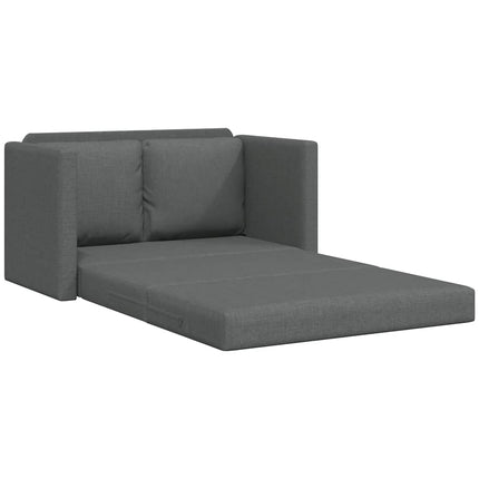 Golvbäddsoffa 2-i-1 mörkgrå 112x174x55 cm tyg