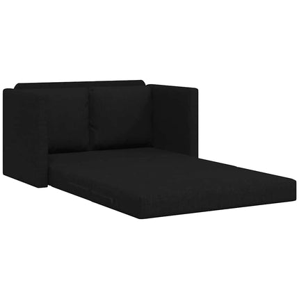 Golvbäddsoffa 2-i-1 svart 112x174x55 cm tyg