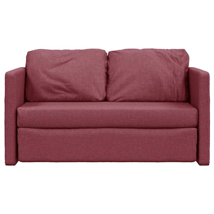Golvbäddsoffa 2-i-1 vinröd 112x174x55 cm tyg